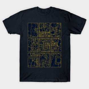 Chongqing, China City Map Typography - Gold Art Deco T-Shirt